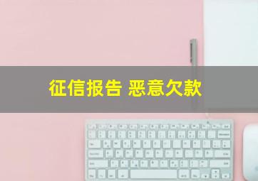 征信报告 恶意欠款